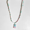 2021 Summer Rainbow Beaded Gummy Bear Pendant Necklace For Women Cute Cartoon Animal Rice Bead Choker Necklaces Boho Jewelry