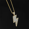 2022 Temperament  Hip Hop Retro Full Zircon Lightning Necklace Gold Men's Party Locomotive Accessories Pendant Necklace Jewelry