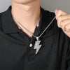 2022 Temperament  Hip Hop Retro Full Zircon Lightning Necklace Gold Men's Party Locomotive Accessories Pendant Necklace Jewelry