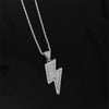 2022 Temperament  Hip Hop Retro Full Zircon Lightning Necklace Gold Men's Party Locomotive Accessories Pendant Necklace Jewelry