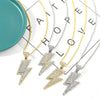 2022 Temperament  Hip Hop Retro Full Zircon Lightning Necklace Gold Men's Party Locomotive Accessories Pendant Necklace Jewelry
