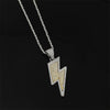 2022 Temperament  Hip Hop Retro Full Zircon Lightning Necklace Gold Men's Party Locomotive Accessories Pendant Necklace Jewelry