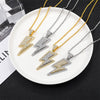 2022 Temperament  Hip Hop Retro Full Zircon Lightning Necklace Gold Men's Party Locomotive Accessories Pendant Necklace Jewelry