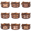 2022 Toten Design Nordic Viking Odin Compass Bracelet for Man Hand-Woven Wide Leather Wristband Adjustable Bangles Punk Jewelry