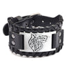 2022 Toten Design Nordic Viking Odin Compass Bracelet for Man Hand-Woven Wide Leather Wristband Adjustable Bangles Punk Jewelry