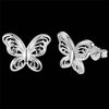 2022 Trend 925 Stamp Silver Color Earrings butterfly Ear Stud Womens  Party Jewelry Love Gift Christmas