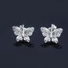 2022 Trend 925 Stamp Silver Color Earrings butterfly Ear Stud Womens  Party Jewelry Love Gift Christmas