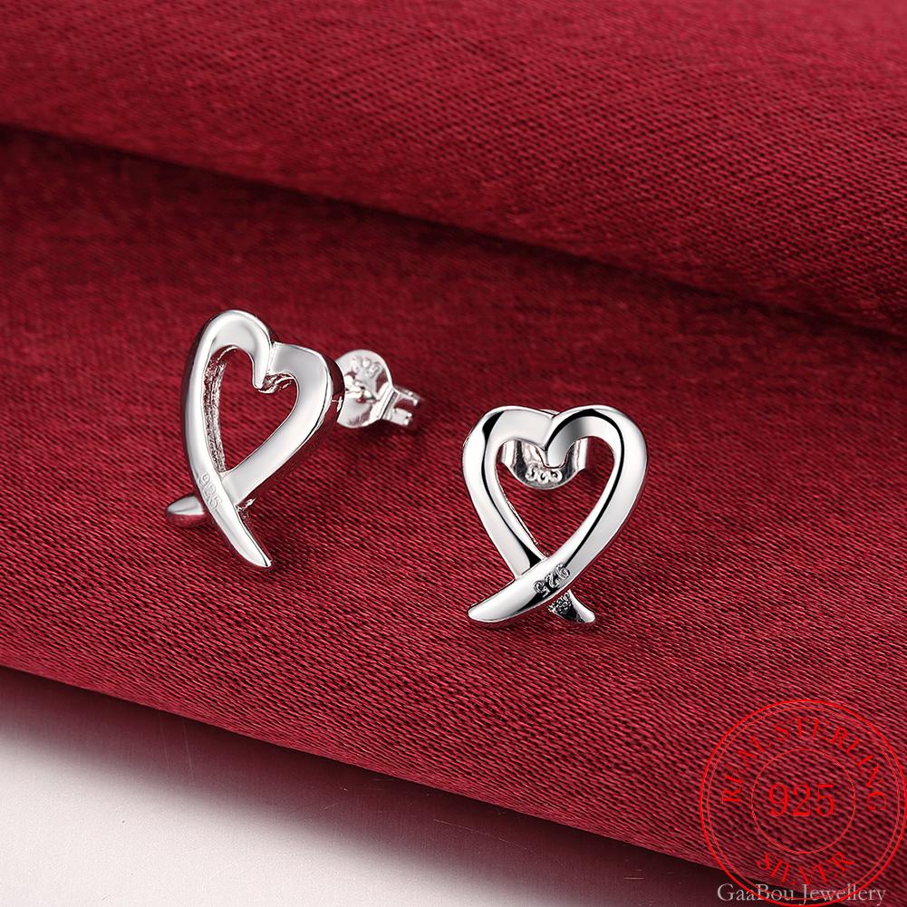 2022 Trend 925 Sterling Silver Earrings sea-weed heart Ear Stud Womens  Party Jewelry Love Gift Christmas