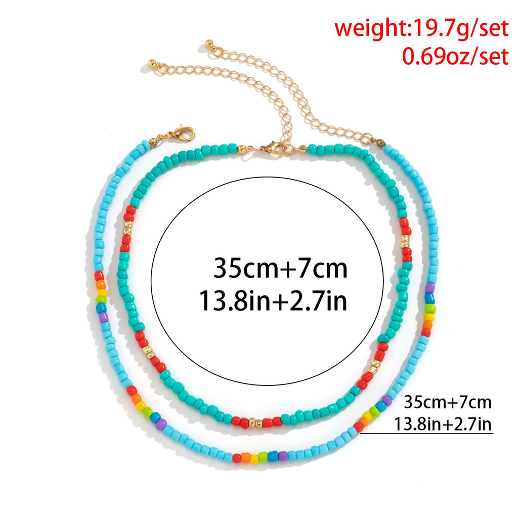 2022 Trend Colorful Seed Beads Short Clavicle Chain Choker Necklace For Women Men Collares Aesthetic Indie Jewelry