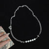 2021 Trend Personality Hip Hop Multilayer Necklace for Women Metal Pearl Couple Pendant Silver Color Chain Necklace Jewelry