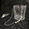 2021 Trend Personality Hip Hop Multilayer Necklace Men Metal Pearl Couple Pendant Silver Color Chain Necklace for Women Jewelry