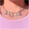 2021 Trend Silver Color Alphabet  Pendant Fun Game Statement Necklace Women Charm Party Clavicle Chain Jewelry Accessories