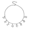 2021 Trend Silver Color Alphabet  Pendant Fun Game Statement Necklace Women Charm Party Clavicle Chain Jewelry Accessories