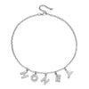 2021 Trend Silver Color Alphabet  Pendant Fun Game Statement Necklace Women Charm Party Clavicle Chain Jewelry Accessories