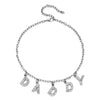 2021 Trend Silver Color Alphabet  Pendant Fun Game Statement Necklace Women Charm Party Clavicle Chain Jewelry Accessories