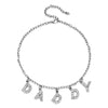 2021 Trend Silver Color Alphabet  Pendant Fun Game Statement Necklace Women Charm Party Clavicle Chain Jewelry Accessories