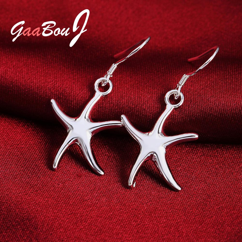 2022 Trend Star Drop Earrings For Women 925 Stamp Silver Color Vintage Accessories For Jewelry Party Christmas GaaBou Jewellery
