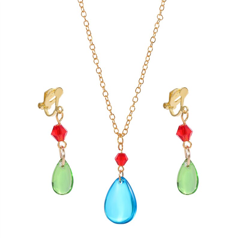 2022 Trendy Anime Howl's Moving Castle Necklace Oorbellen Howl Cosplay Costume Pendant Necklace Ladies Men's Jewelry Gif