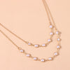 2022 Trendy Double Layer Pearl Necklace For Women Simple Clavicle Chain High Jewelry Choker Set Female Party Wedding Accessories