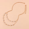 2022 Trendy Double Layer Pearl Necklace For Women Simple Clavicle Chain High Jewelry Choker Set Female Party Wedding Accessories