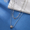 2021 Trendy  Double layer Long Chain Necklace Simple Minimalist Punk Chain Necklace for Women Men Goth Jewelry GifT