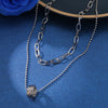 2021 Trendy  Double layer Long Chain Necklace Simple Minimalist Punk Chain Necklace for Women Men Goth Jewelry GifT