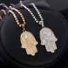 2022 Trendy Gold Hamsa Hand Of Fatima Pendant Necklace For Women Chokers Turkish Jewelry