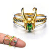 2022 Trendy Loki Ring Men's Ring 3 PCS/set Movie Character Cosplay Claw Helmet Zircon Inlaid Accessories Party Jewelry