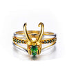 2022 Trendy Loki Ring Men's Ring 3 PCS/set Movie Character Cosplay Claw Helmet Zircon Inlaid Accessories Party Jewelry