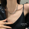 2021 Trendy Hip-Hop Sweater Chain For Couples Metal Basic Punk Link Chain Personality Vintage Clavicle Chain Black Gold Tone