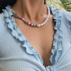 2022 Trendy Pearl Necklace For Women Bohemian Creative Soft pottery Beach Beaded Necklaces Women Jewelry Set Chain Choker Gift