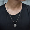 2021 Trendy Round Compass Pendant Men Necklace Box Chain Temperament Stainless Steel Necklace For Men Jewelry Gift