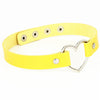 2021 Trendy Simple Heart Choker Necklace PU Leather Colorful Collar Punk Gothic Women Jewelry Handmade Harajuku Party Club 2021