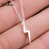 2021 Trendy Tiny Lightning Bolt Pendant Necklace Jewelry Celebrity Surgical Steel Beam Charm Chain Necklace for Women Party Gift