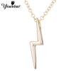 2021 Trendy Tiny Lightning Bolt Pendant Necklace Jewelry Celebrity Surgical Steel Beam Charm Chain Necklace for Women Party Gift