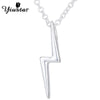 2021 Trendy Tiny Lightning Bolt Pendant Necklace Jewelry Celebrity Surgical Steel Beam Charm Chain Necklace for Women Party Gift