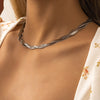 2021 Unique Twisted Snake Chain Necklace for Women Sexy Vintage Flat Blade Aircraft Clavicle Link Choker Necklace Jewelry Bijoux