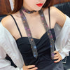 2021 Vintage Crystal Long Tassel Summer Black Choker Necklace Jewelry