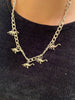 2021 Vintage Harajuku Goth Punk Metal Dinosaur Shape Pendant Chain Choker Necklace For Women Egirl Cool Hip Hop Trendy Jewelry