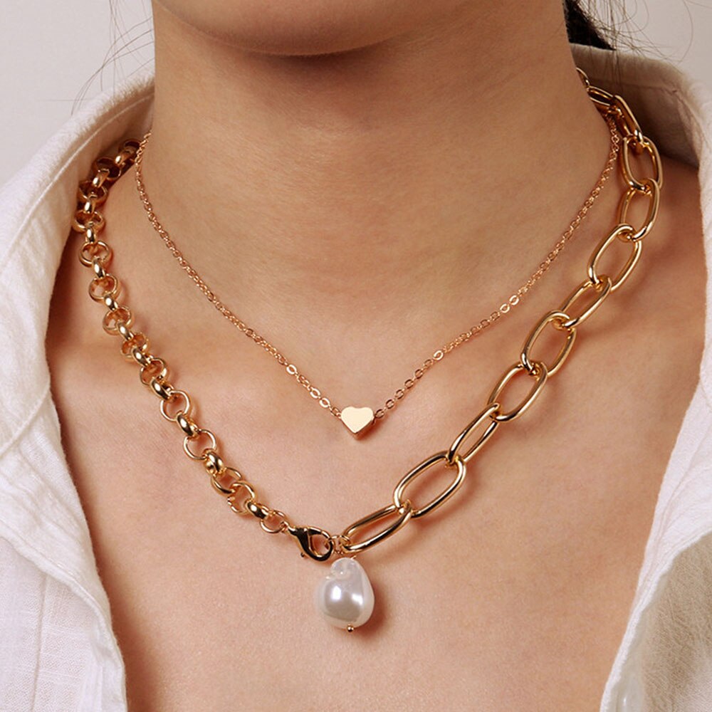 2021 Vintage Multilayer Acrylic Butterfly Choker Necklace  Women Letter Golden Chain Layered Necklace Jewelry Party Gift