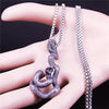 2022 Wicca Cobra Stainless Steel Chain Necklaces Women/Men Silver Color Pendant Necklace Jewelry acero inoxidable joyeria NZZ174