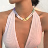2021 Women Hip-Hop Personality Candy Color Geometric Round Acrylic Necklace Female Gilrs Creative Thick Chain Jewelry