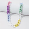 2021 Women Hip-Hop Personality Candy Color Geometric Round Acrylic Necklace Female Gilrs Creative Thick Chain Jewelry
