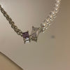 2021 Y2K Jewelry Crystal Metal Choker Necklaces for Women Vintage Simple Clavicle Chain Necklace Female Simple 90s Gifts