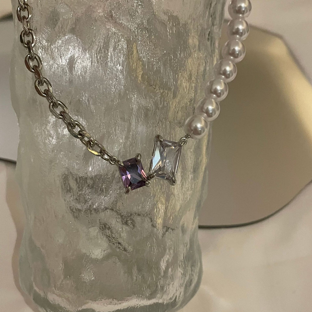 2021 Y2K Jewelry Crystal Metal Choker Necklaces for Women Vintage Simple Clavicle Chain Necklace Female Simple 90s Gifts