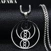 2022 YOGA Reiki Healing Balancing Buddha Stainless Steel Necklace Women Silver Color Statement Necklace Jewerly joyeria N3032S02