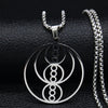 2022 YOGA Reiki Healing Balancing Buddha Stainless Steel Necklace Women Silver Color Statement Necklace Jewerly joyeria N3032S02