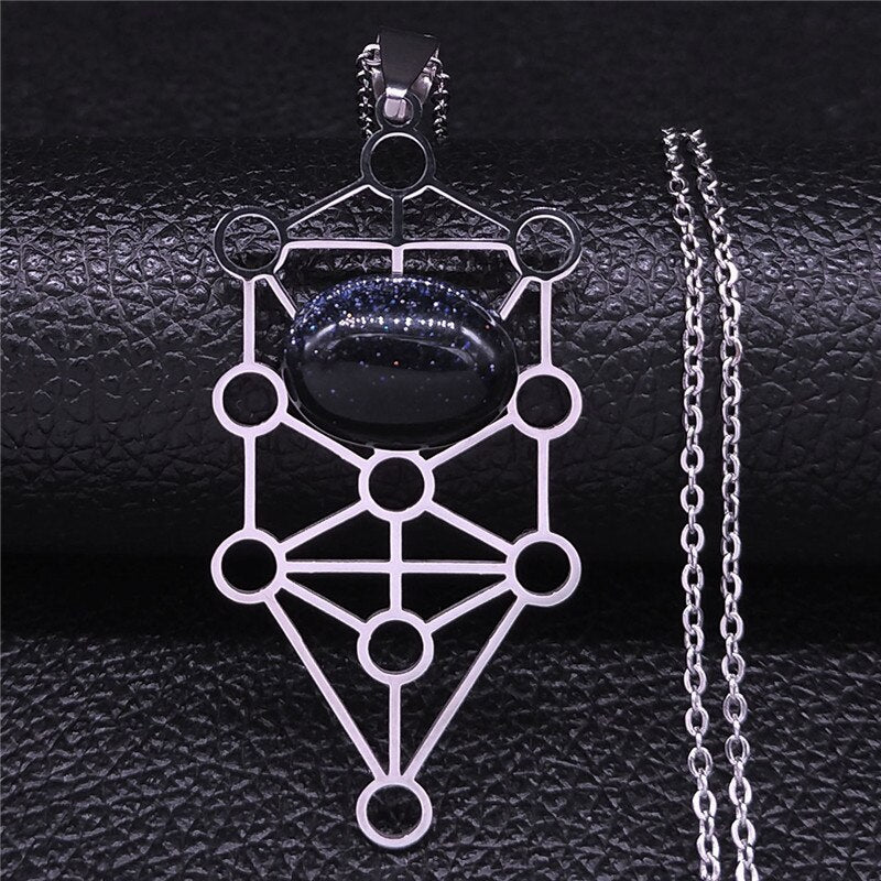 2022 Yoga Seven Chakra Natural Stones Stainless Steel Necklace Silver Color Chain Necklace Men/Women Jewelry collier femme NXS05