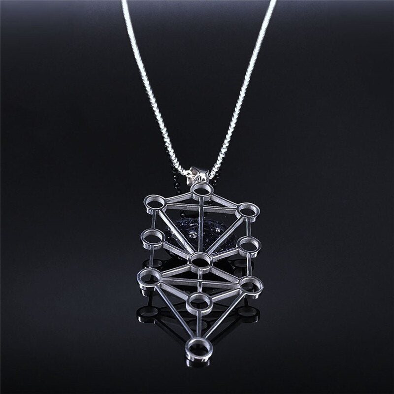 2022 Yoga Seven Chakra Natural Stones Stainless Steel Necklace Silver Color Chain Necklace Men/Women Jewelry collier femme NXS05