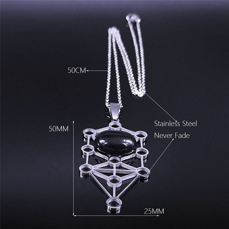 2022 Yoga Seven Chakra Natural Stones Stainless Steel Necklace Silver Color Chain Necklace Men/Women Jewelry collier femme NXS05